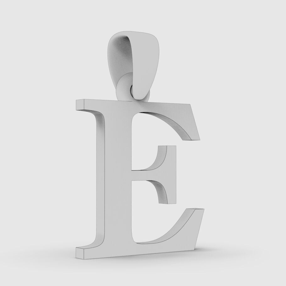Alphabet Latin E 3D print model_14