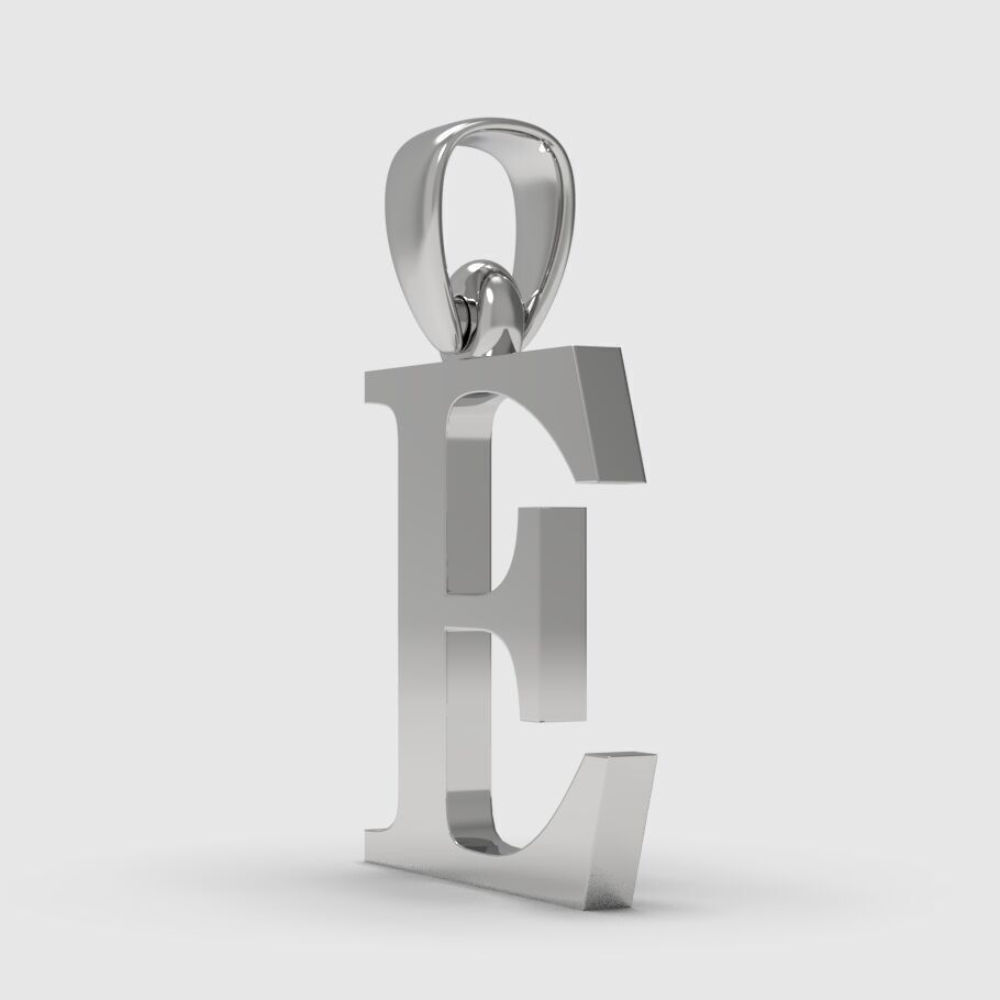 Alphabet Latin E 3D print model_12