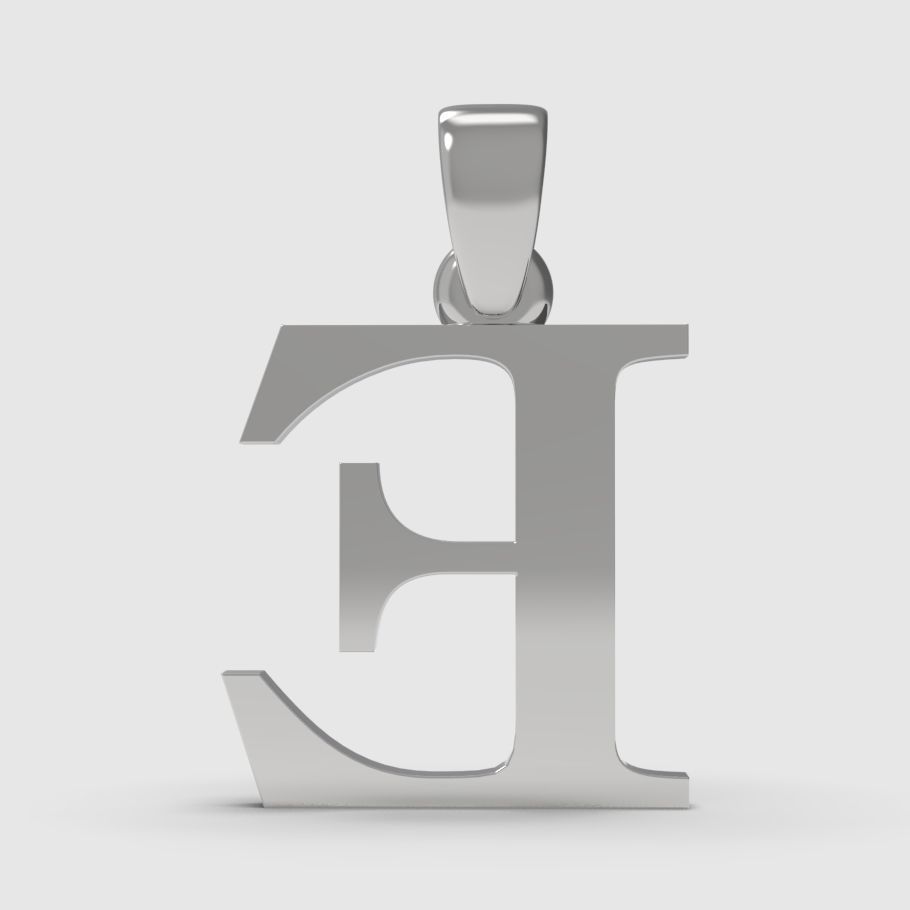 Alphabet Latin E 3D print model_3