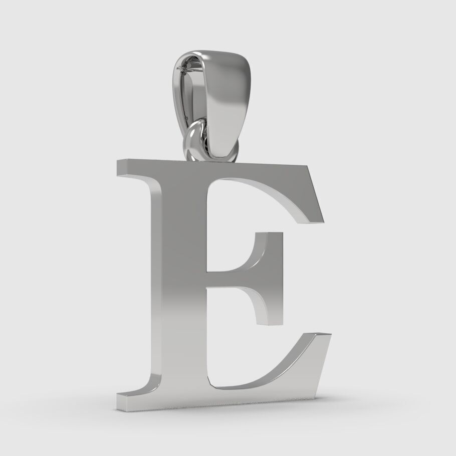 Alphabet Latin E 3D print model_10