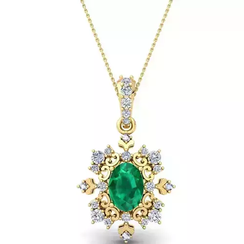 Gems Stone Pendent 3d Model and Render 35