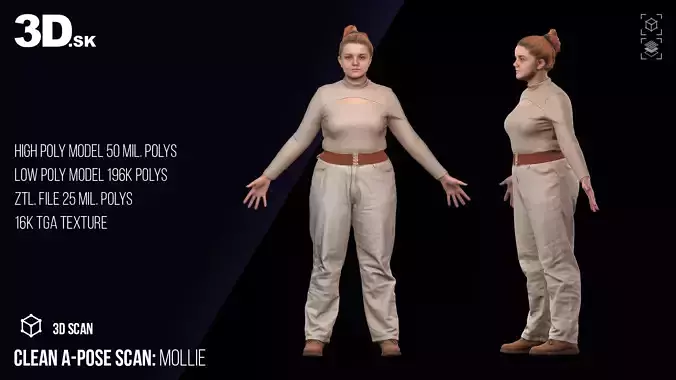 Clean A Pose Scan Mollie Clothed