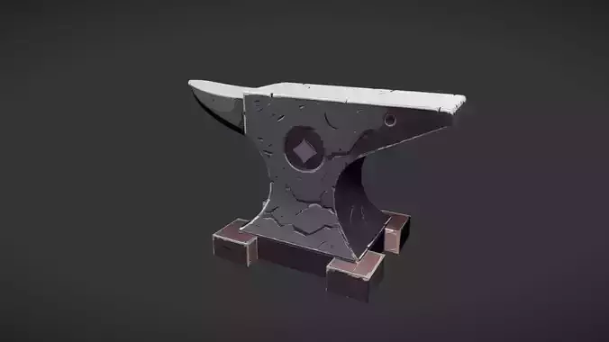 pixel art anvil 3D model