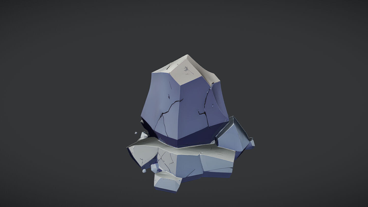 Pile of cracked rocks 3D model_3