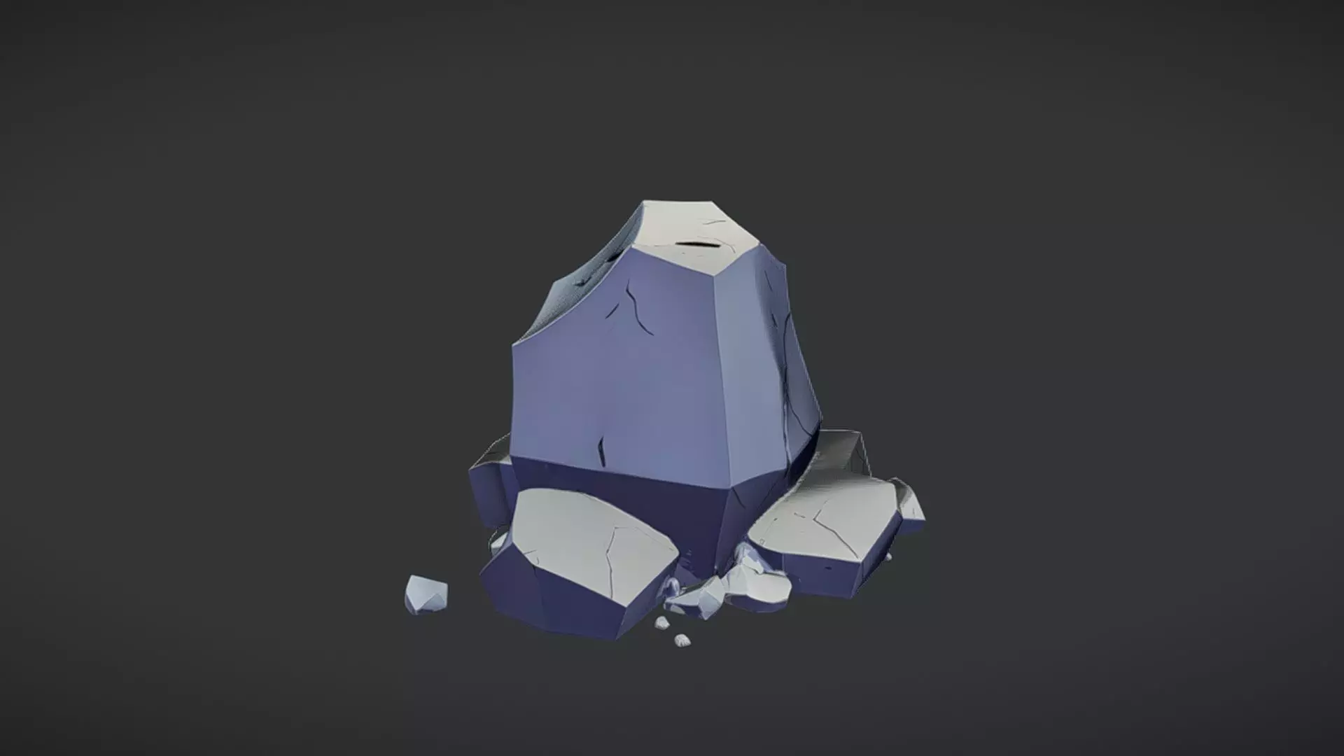 Pile of cracked rocks 3D model_0