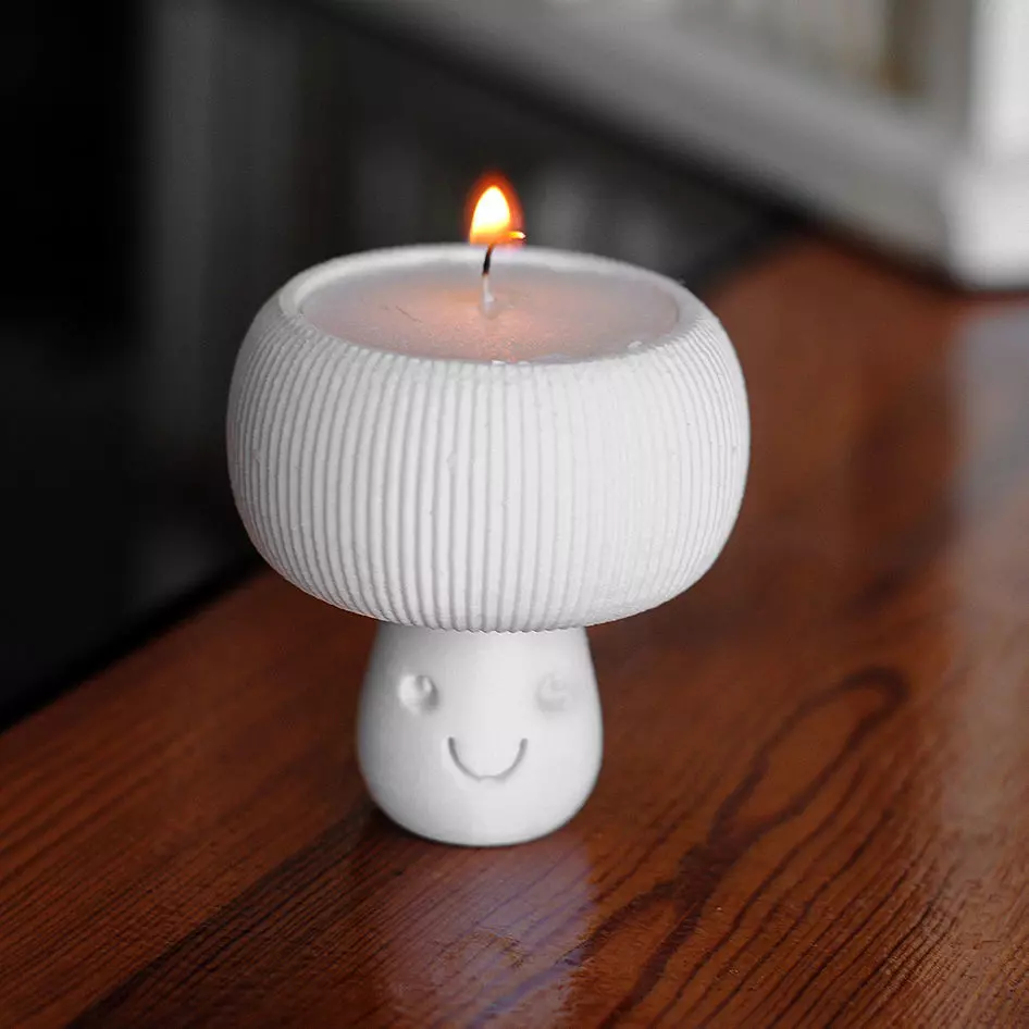 Mushroom Tealight Holder 3D print model_0