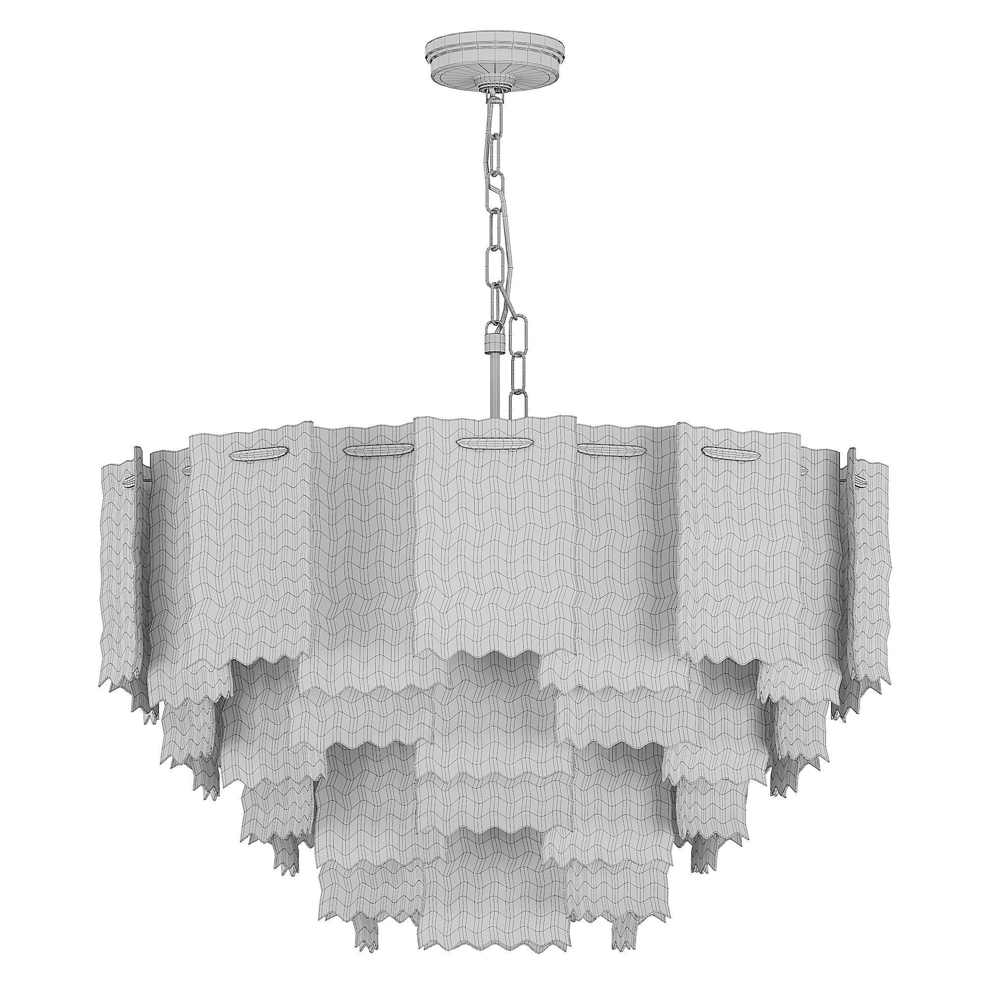 Hanging round chandelier Free 3D model_2
