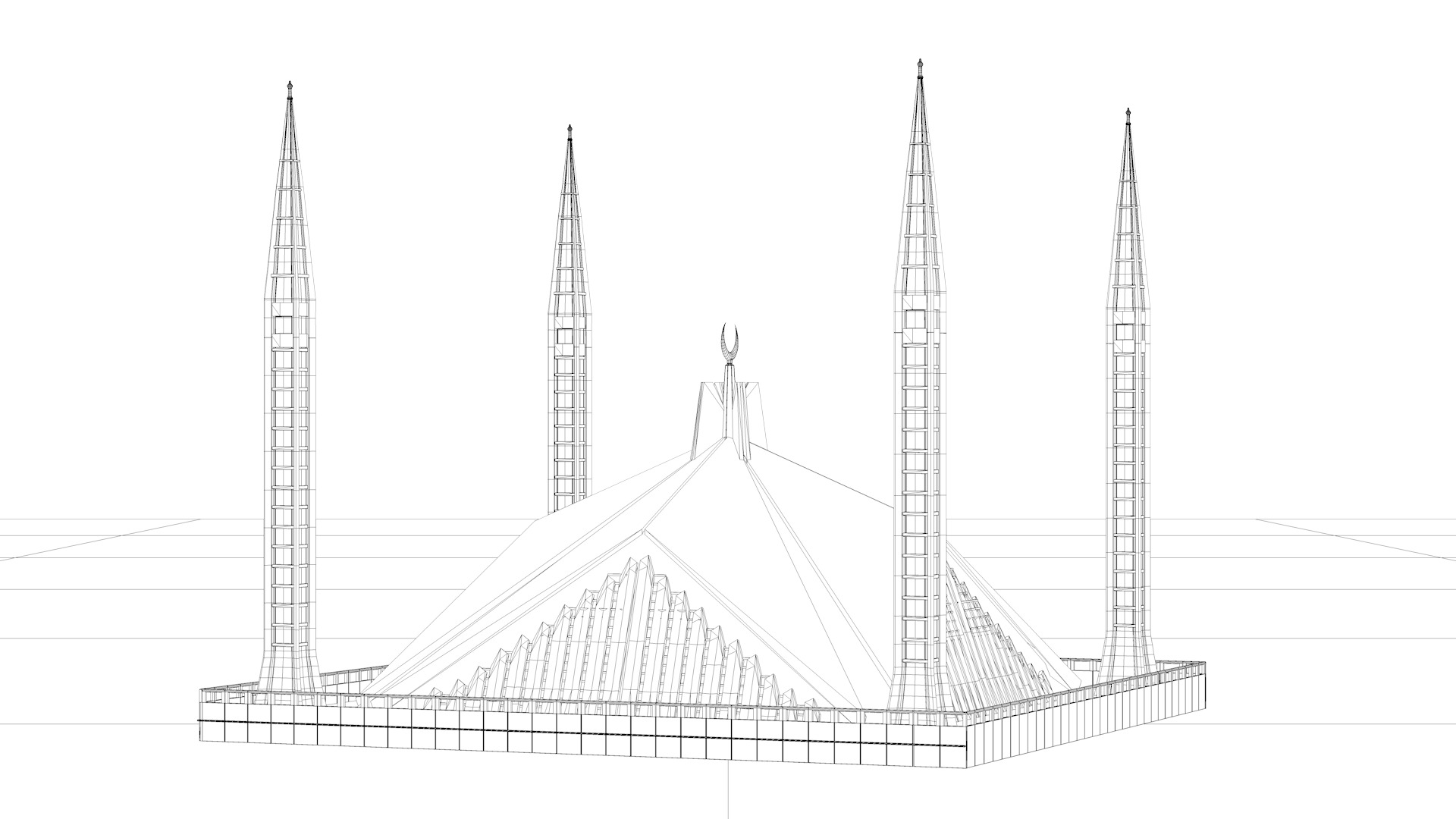 Faisal Mosque 3D model_4