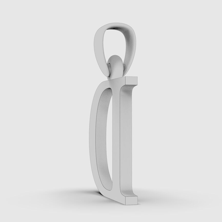 Alphabet Latin D 3D print model_1