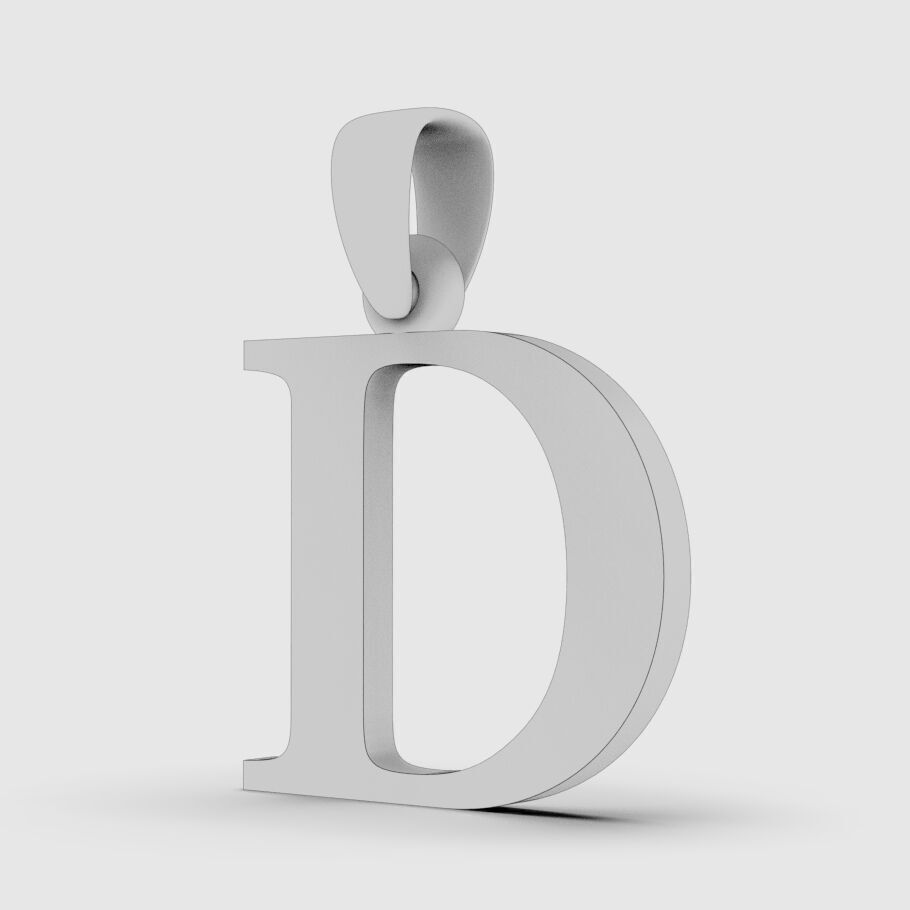 Alphabet Latin D 3D print model_15