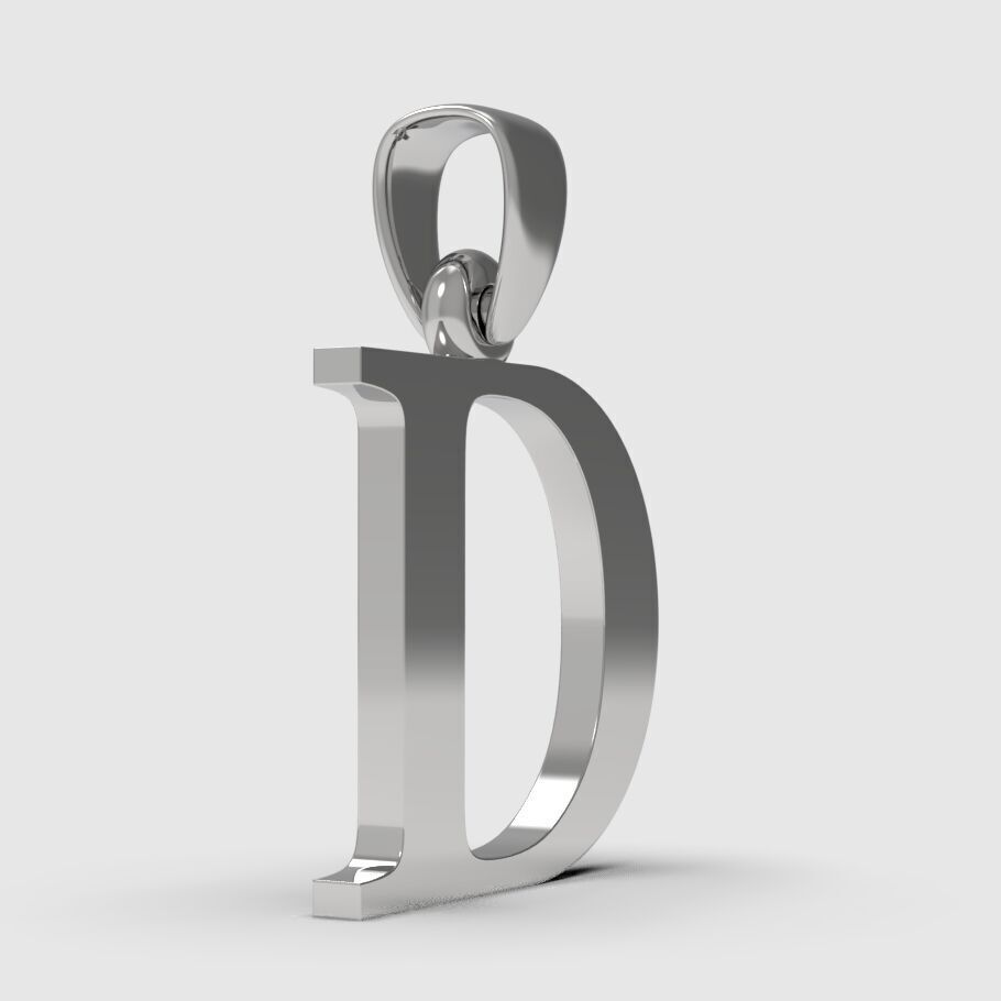 Alphabet Latin D 3D print model_9