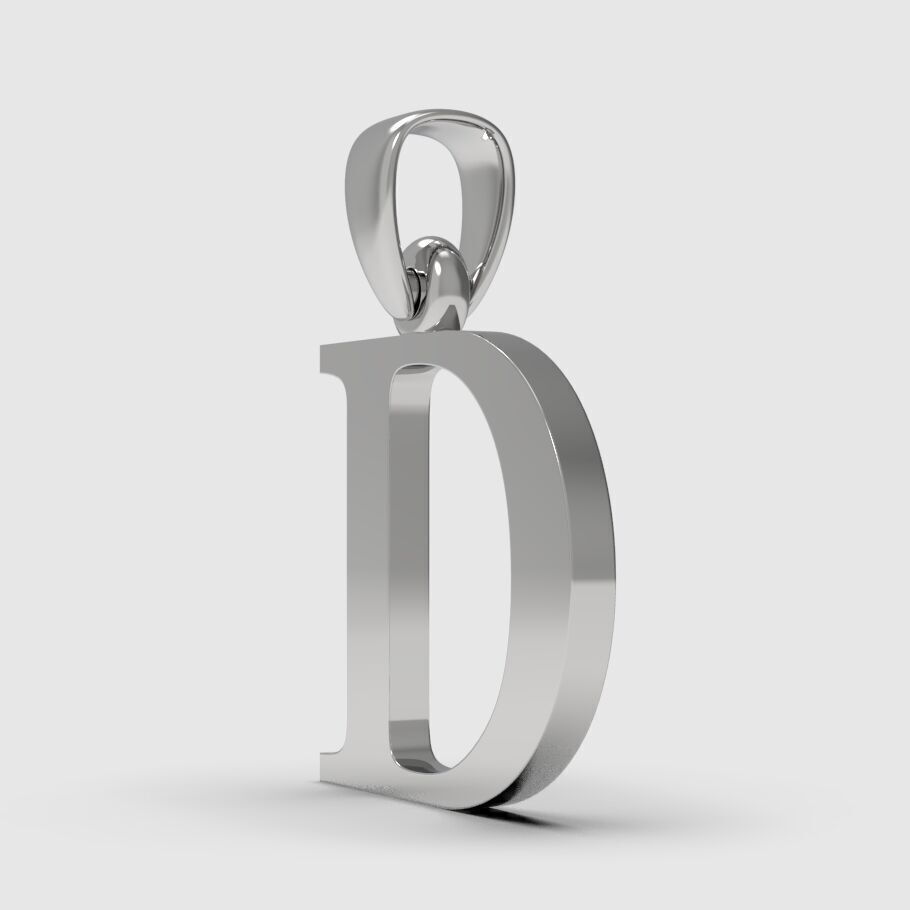 Alphabet Latin D 3D print model_12