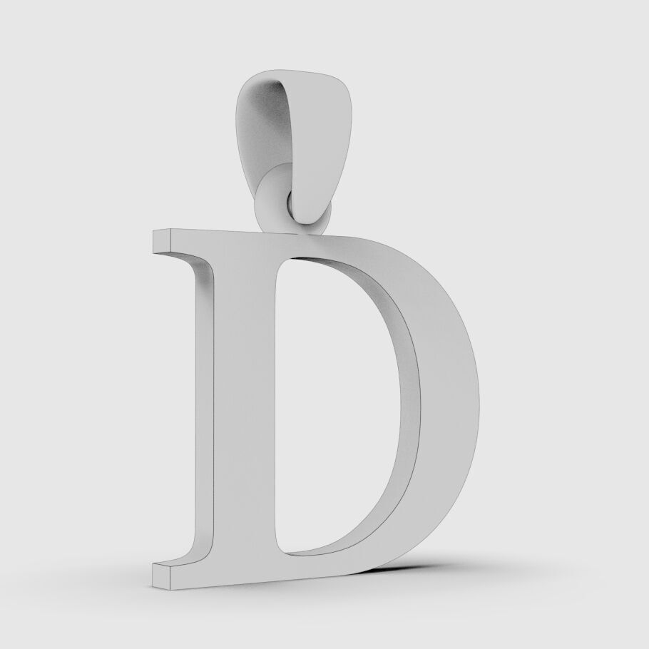 Alphabet Latin D 3D print model_14