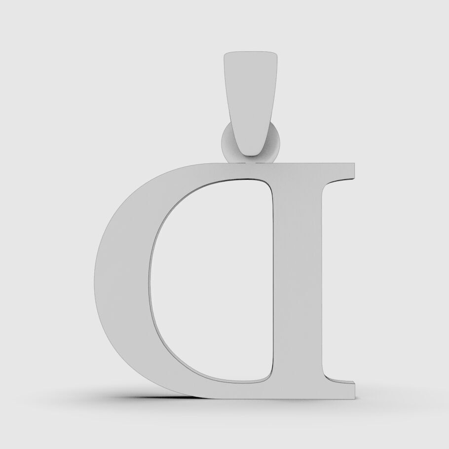 Alphabet Latin D 3D print model_17