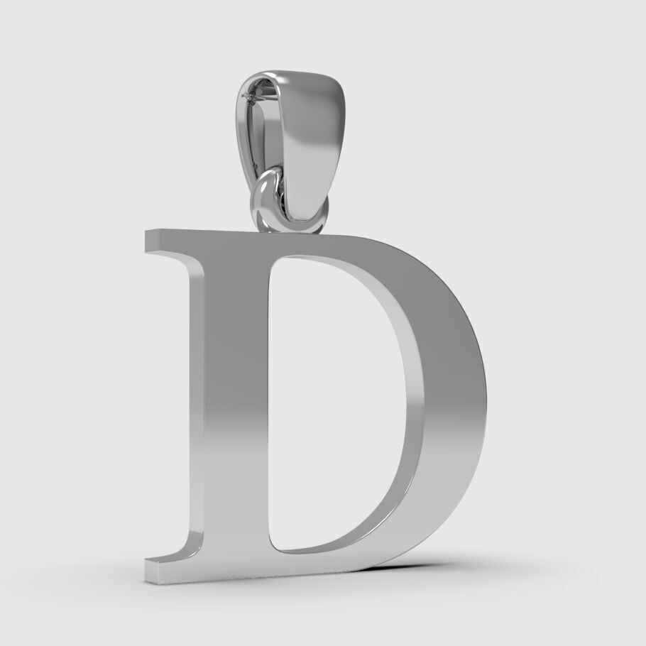 Alphabet Latin D 3D print model_10