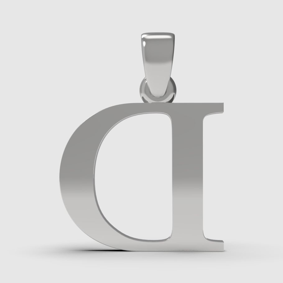 Alphabet Latin D 3D print model_3