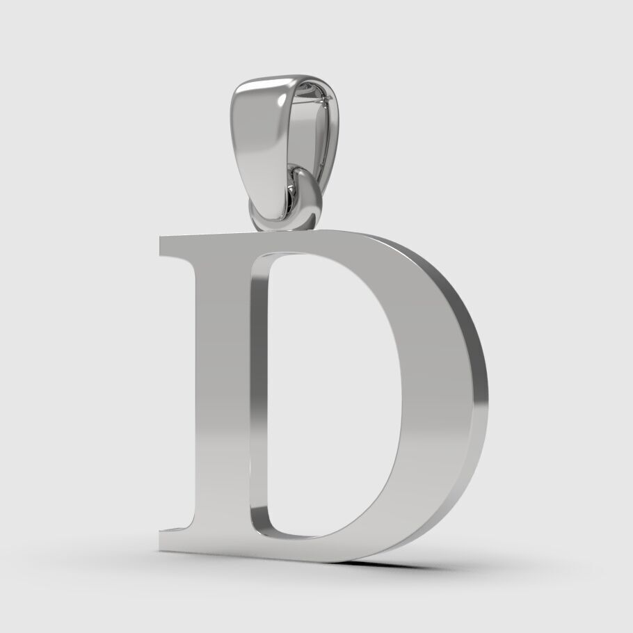 Alphabet Latin D 3D print model_11