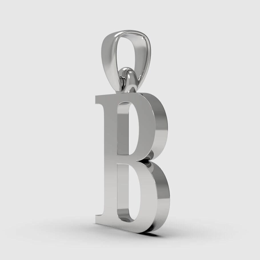 Alphabet Latin B 3D print model_12