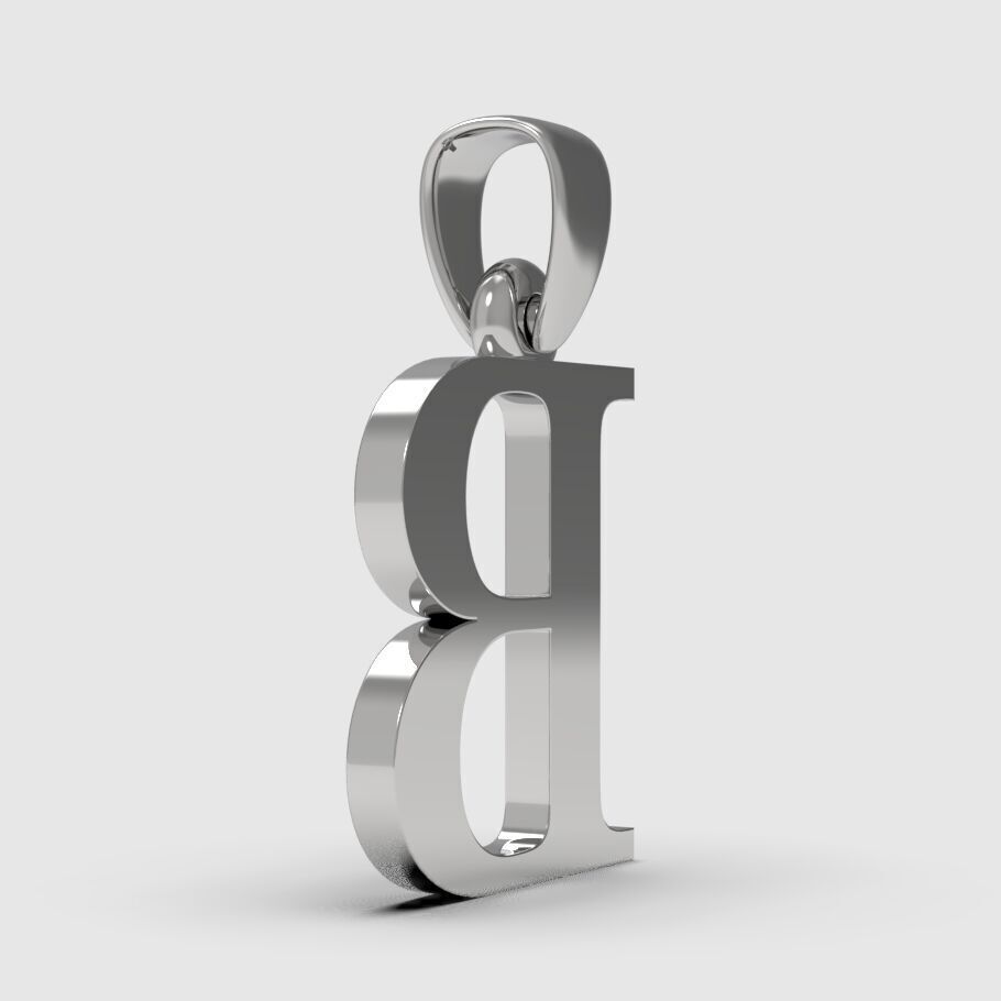 Alphabet Latin B 3D print model_5