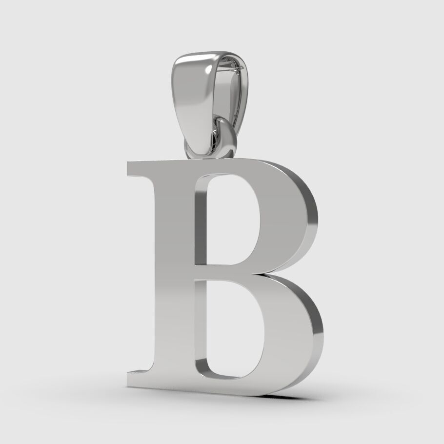 Alphabet Latin B 3D print model_11