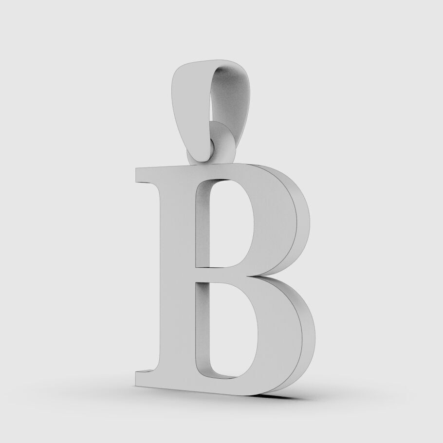 Alphabet Latin B 3D print model_16