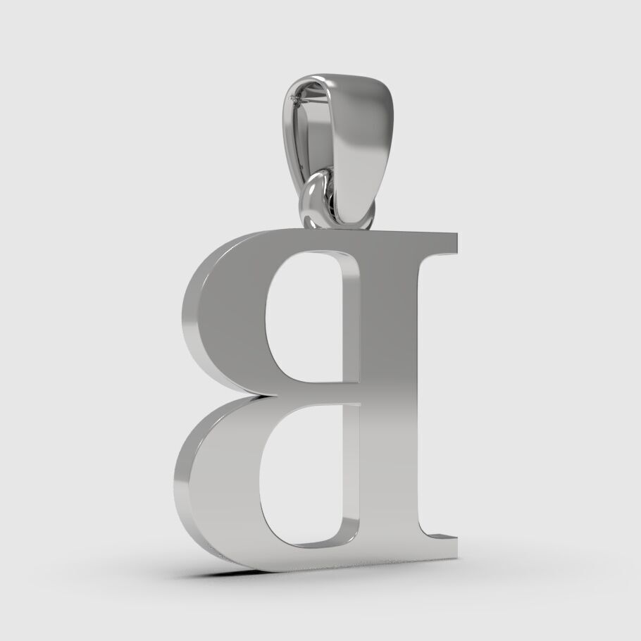Alphabet Latin B 3D print model_6