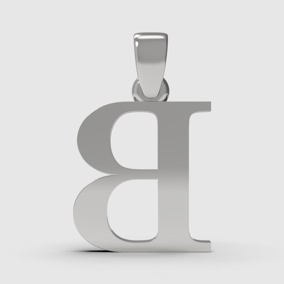 Alphabet Latin B 3D print model_3