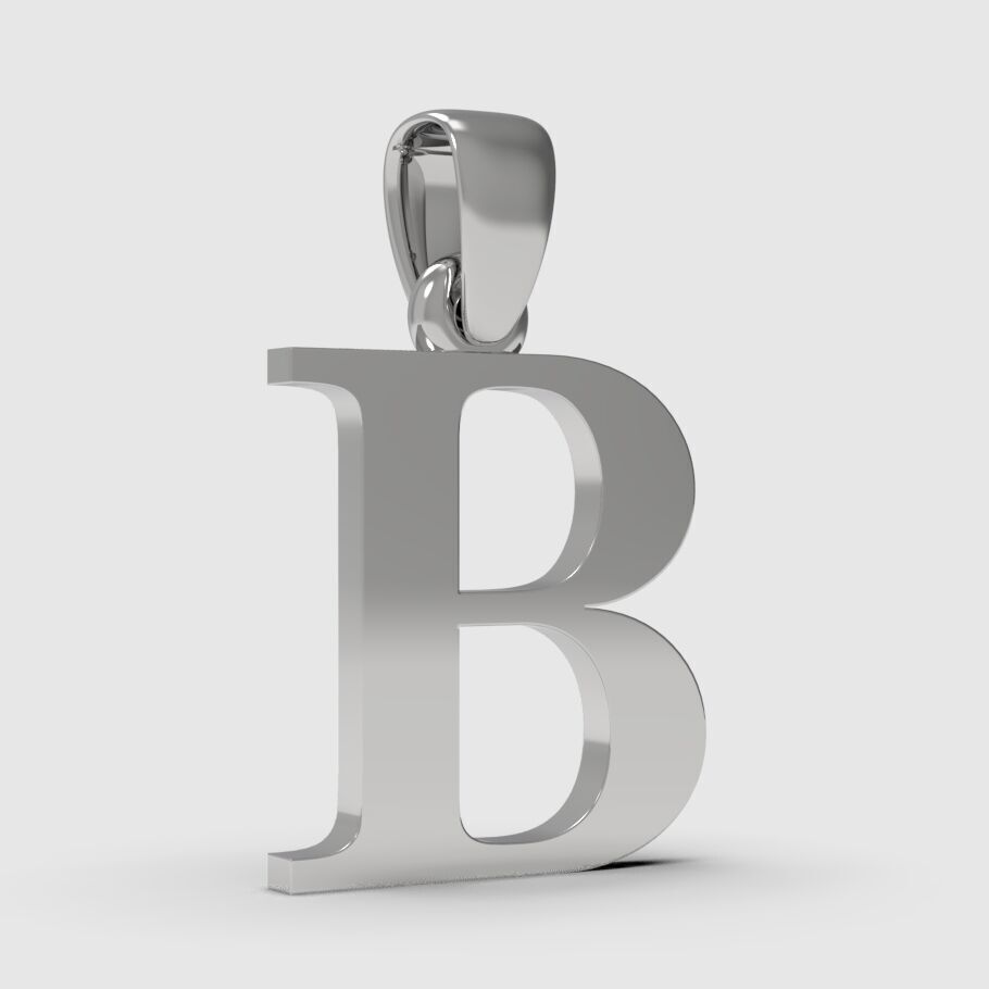 Alphabet Latin B 3D print model_10
