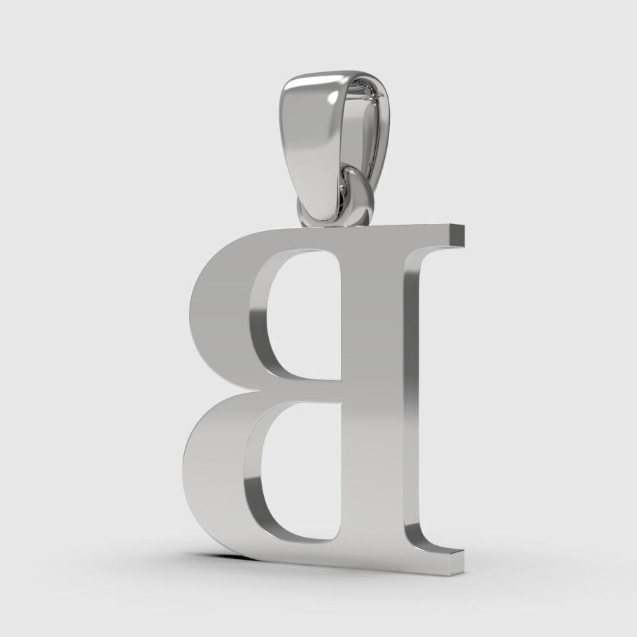 Alphabet Latin B 3D print model_4