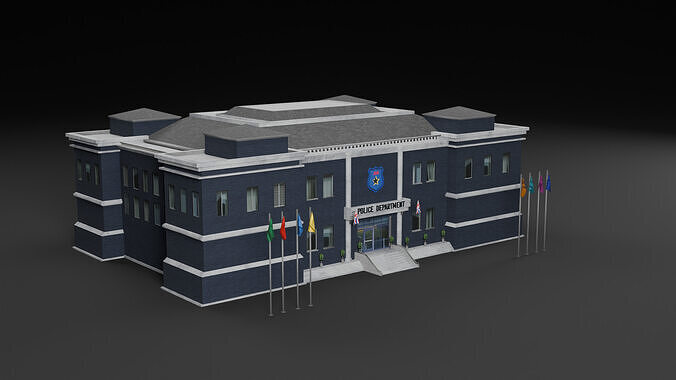 Police and Security Building Pack Low-poly 3D model