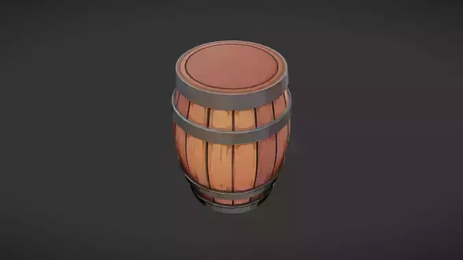 wooden barrel with metal bands