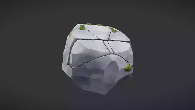 cracked rock with moss patches