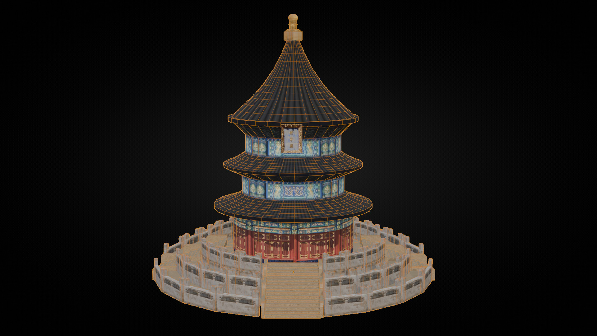 Asian Building Pack Japan China Korea Low-poly 3D model_21