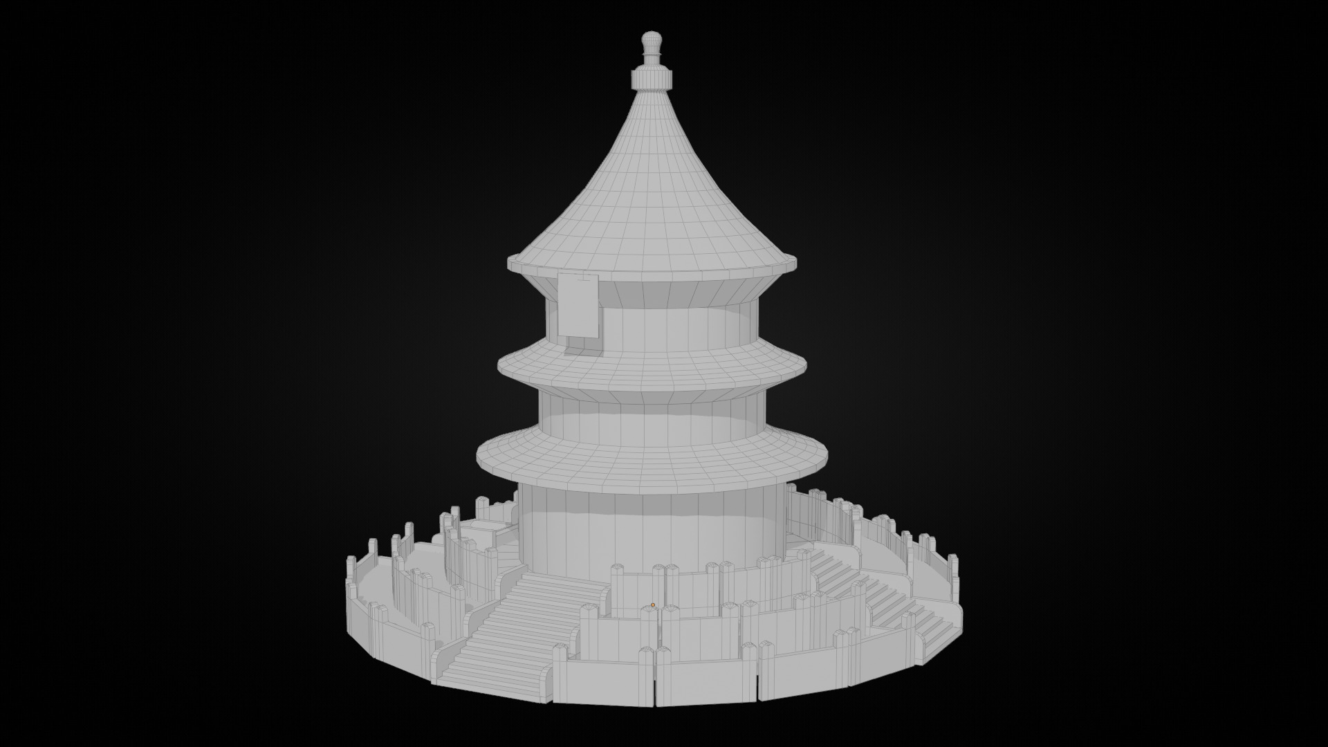 Asian Building Pack Japan China Korea Low-poly 3D model_18