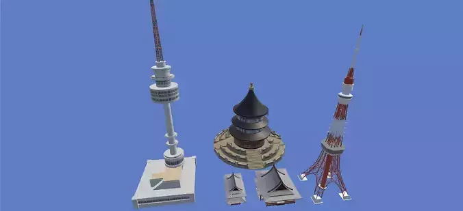 Asian Building Pack Japan China Korea