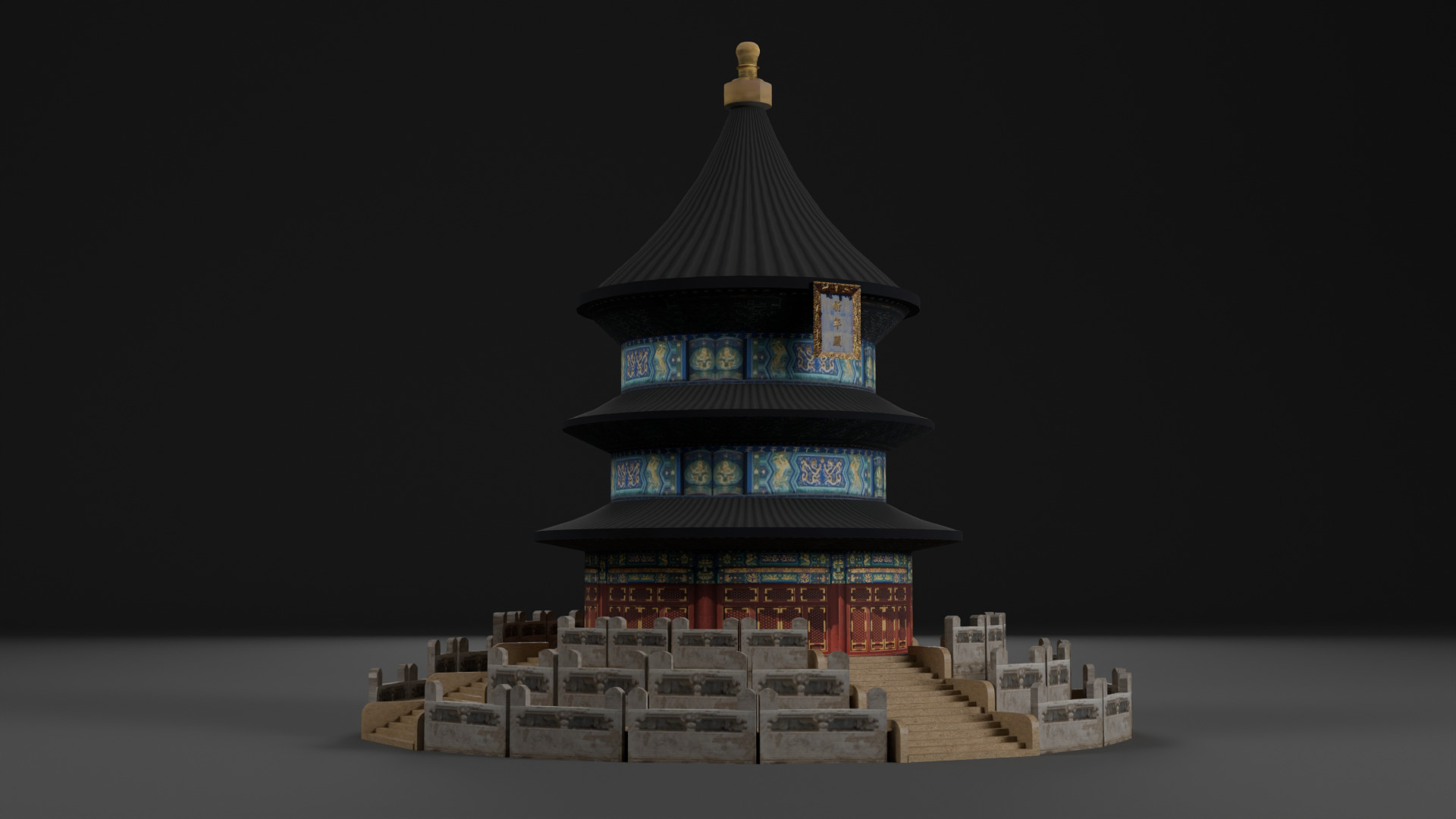 Asian Building Pack Japan China Korea Low-poly 3D model_19