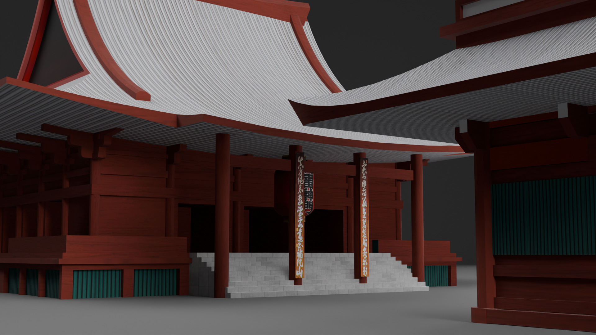 Asian Building Pack Japan China Korea Low-poly 3D model_10