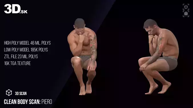 Clean Body Scan Piero Statue Underwear