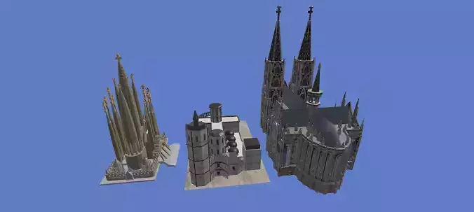 Cathedral Pack Low-poly 3D model