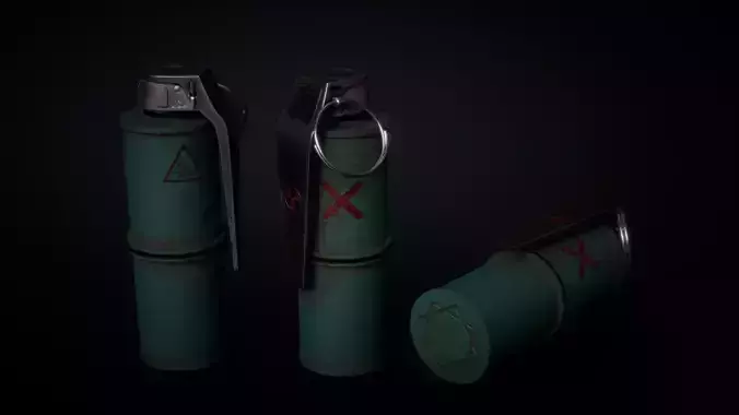 3D Model of a Radioactive Grenade Low-poly 3D model