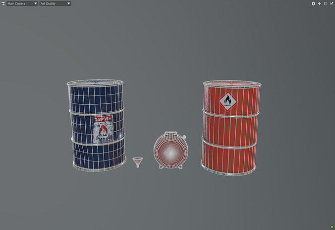 Fuel Drums Low-poly 3D model