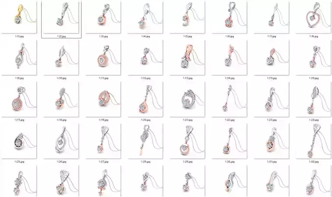 40 Diamond Pendant  Stl  3dm Render Images bulk 3D print model