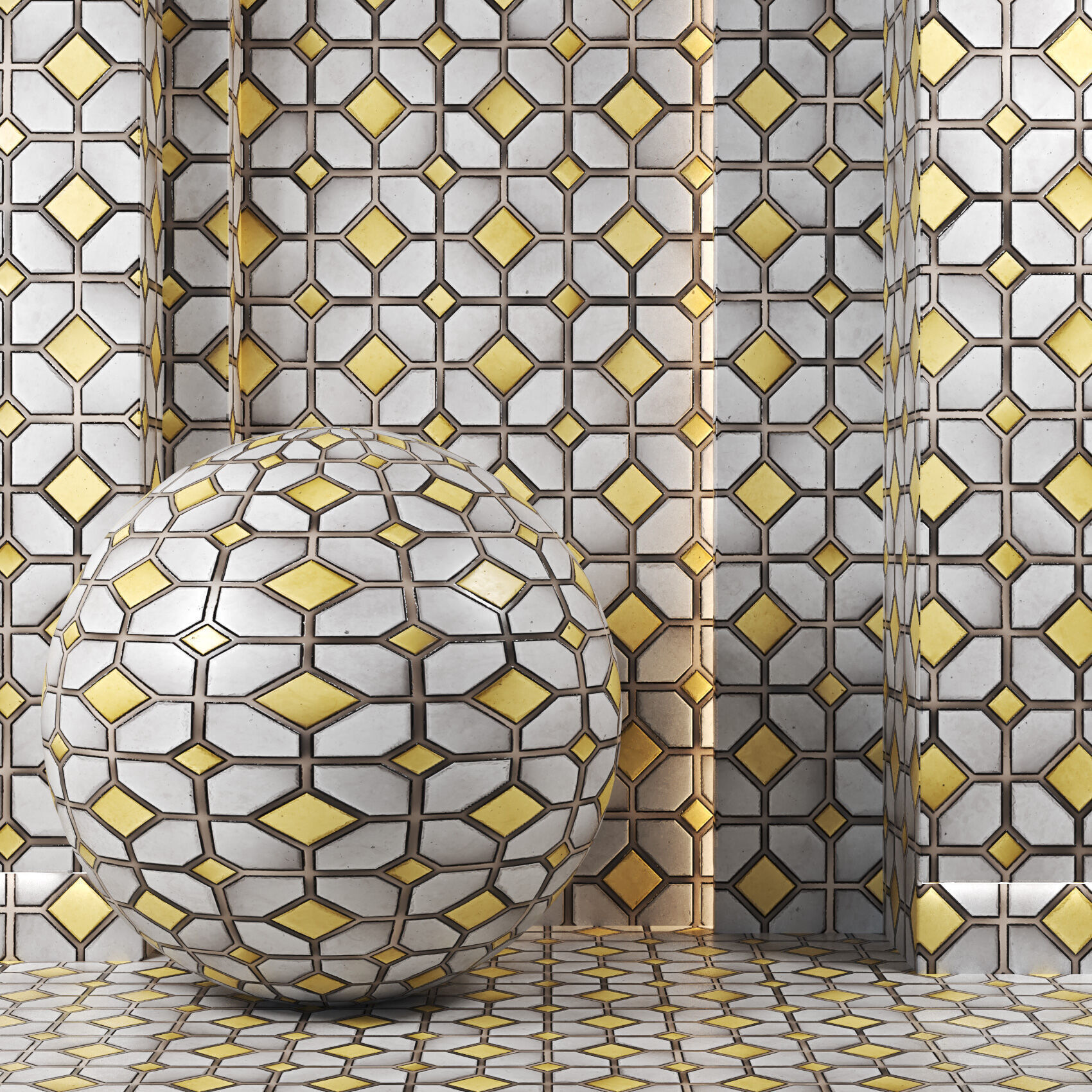 4K Mosaic Tiles Textures Set 01 - PBR Ready Texture_3