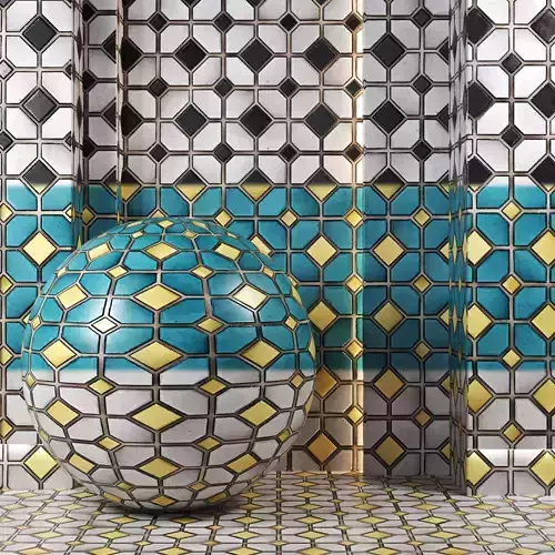 4K Mosaic Tiles Textures Set 01 - PBR Ready