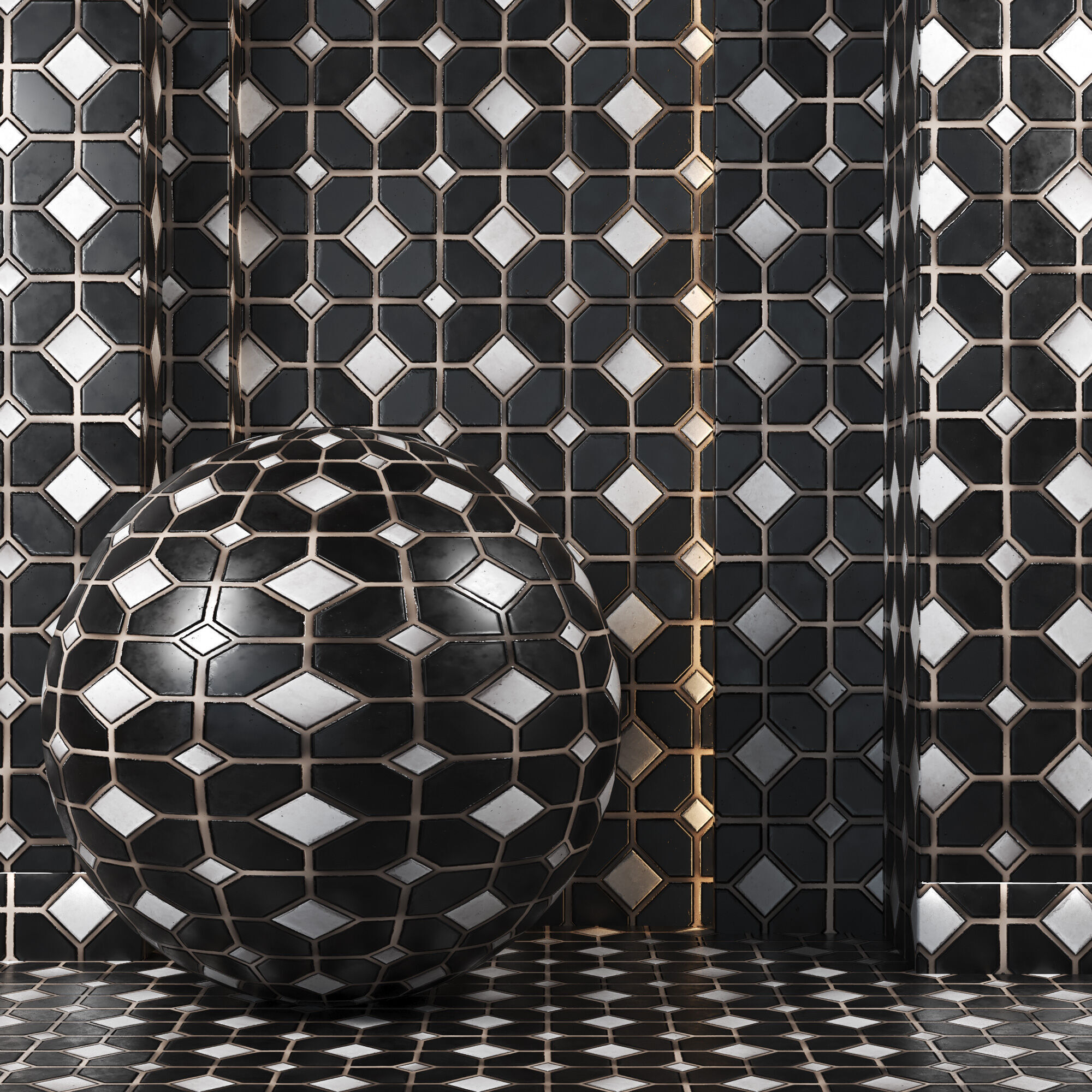 4K Mosaic Tiles Textures Set 01 - PBR Ready Texture_4