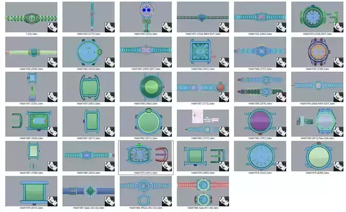 34 Watch Modals Available in 3dm file Editable