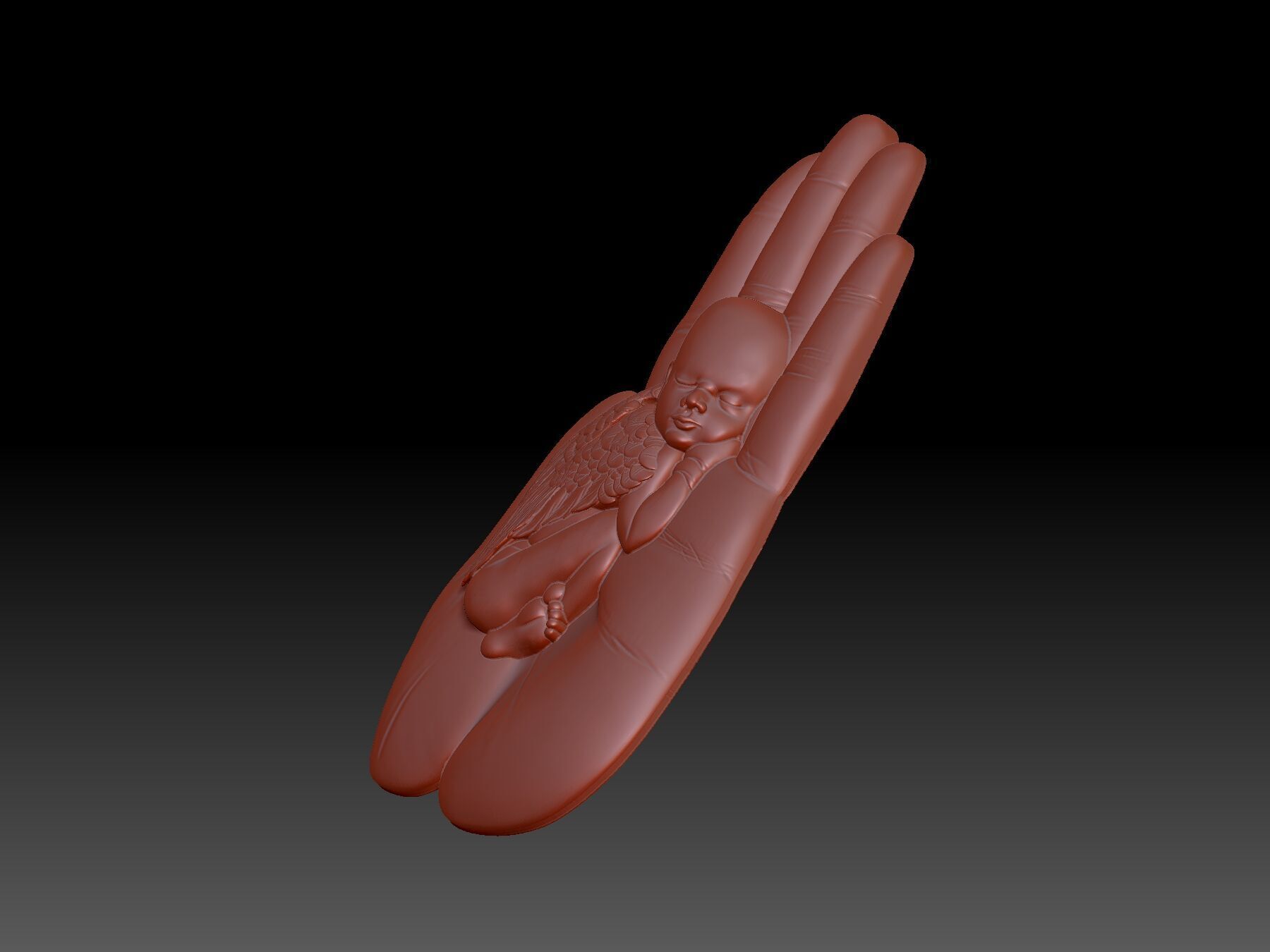 angel  3D print model_4