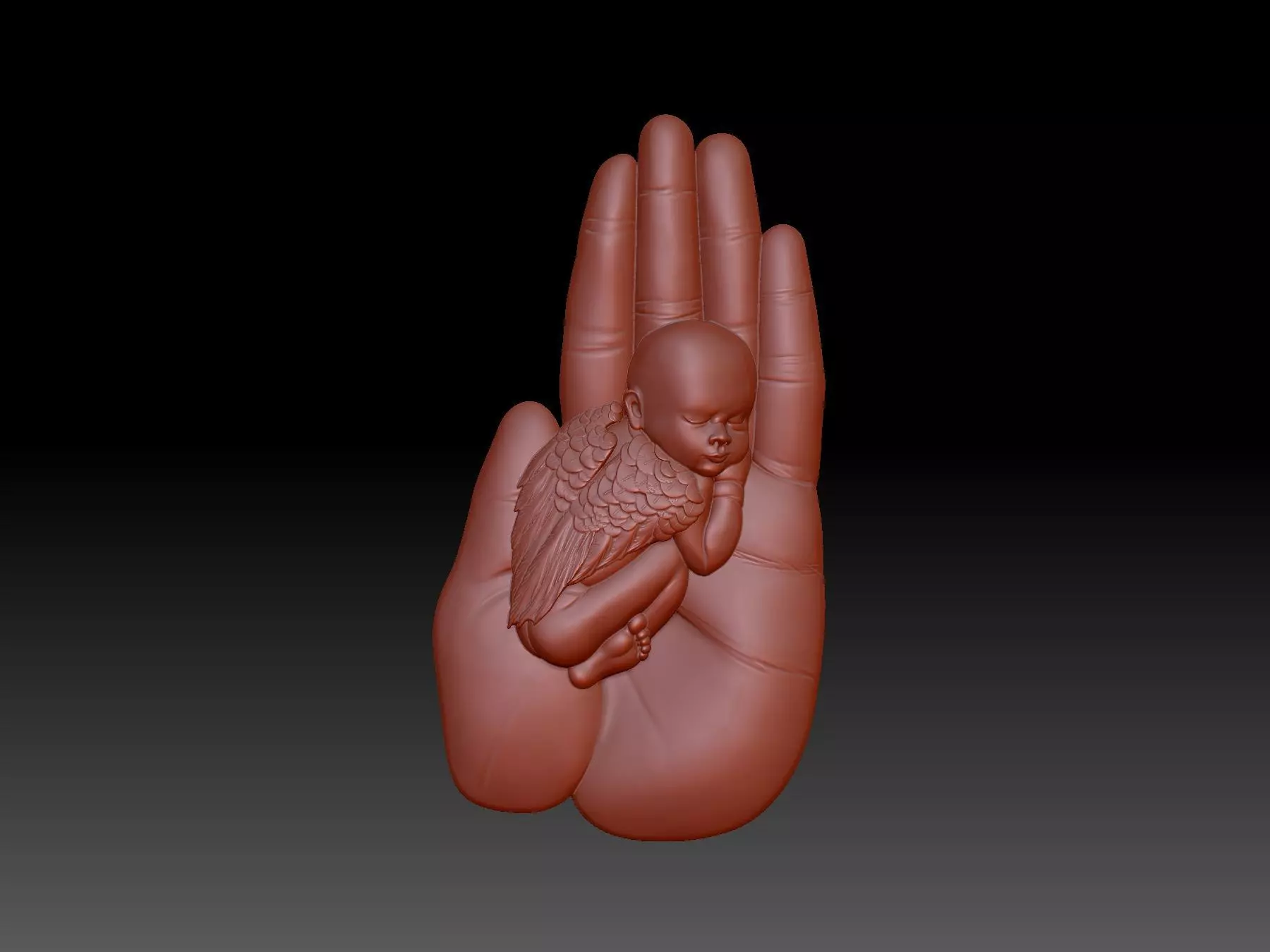 angel  3D print model_0