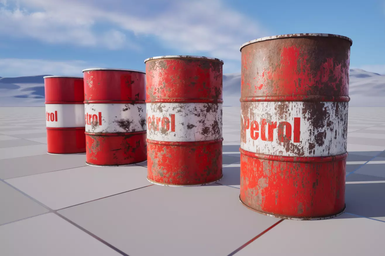 Oil Barrel Low-poly 3D model