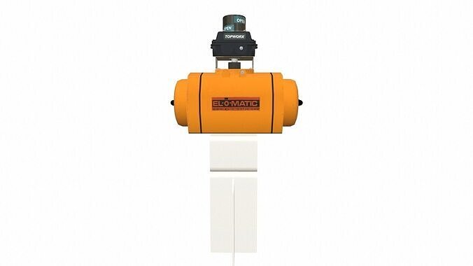 Single Acting Damper Valve Low-poly 3D model